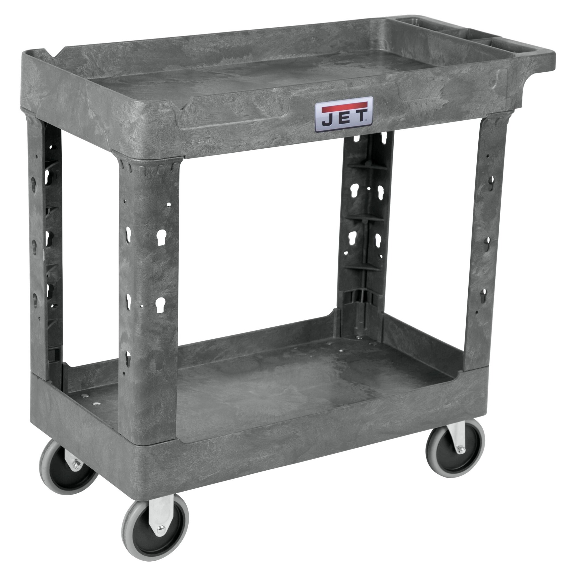 JET, Resin Utility Cart, Total Capacity 1500 lb, Shelves (qty.) 2 Material Resin, Model# 141013